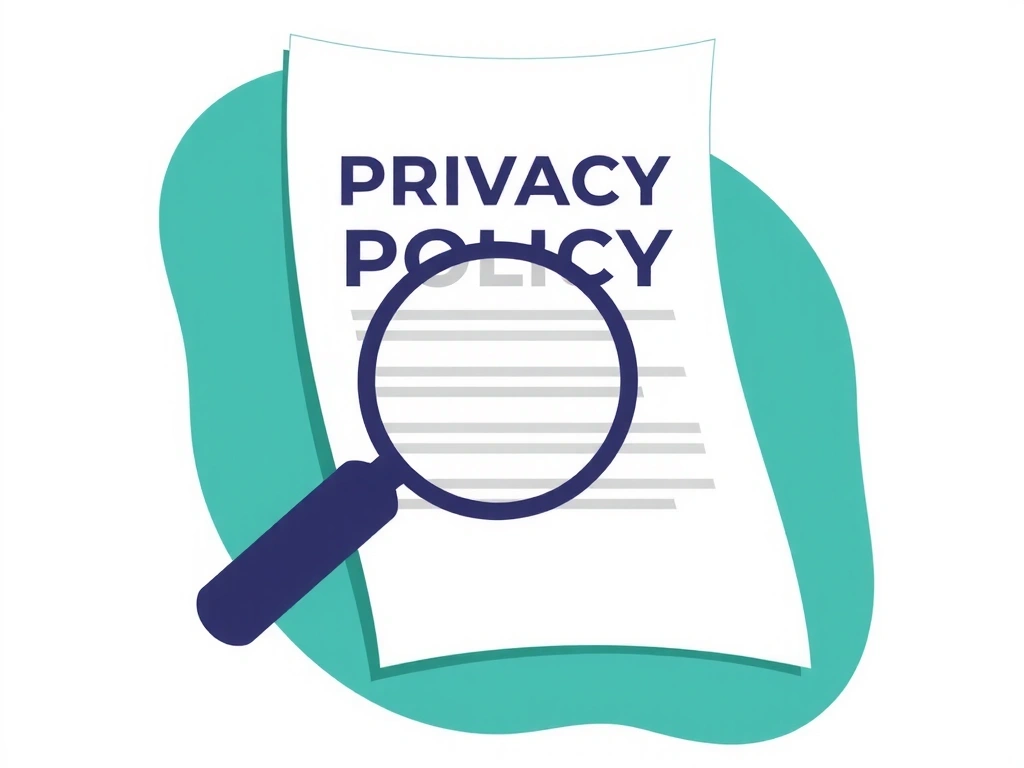 Ilustrație a unui document legal cu o lupă, evidențiind importanța revizuirii drepturilor de confidențialitate.