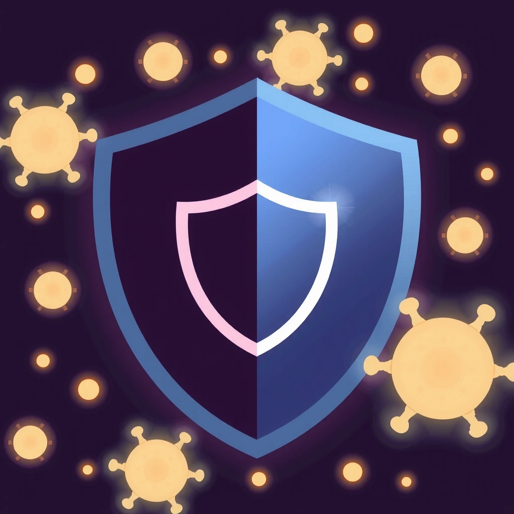 Ilustrație cu simboluri de protecție imunitară